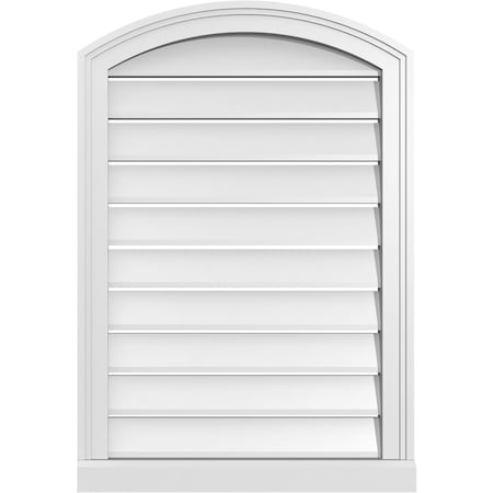 Ekena Millwork Arch Top Surface Mount PVC Gable Vent w/ 2"W x 2"P Brickmould Sill Frame, 22"W x 30"H GVPAR22X3003SN